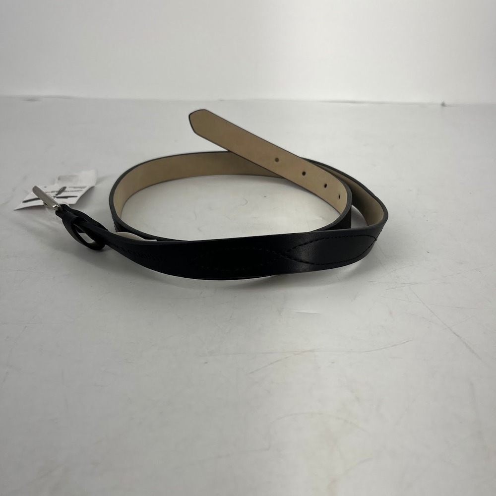 Vince Camuto Womens Black Skinny Belt Silver Buckle VB422403 Size Medium NWT - Picture 5 of 8